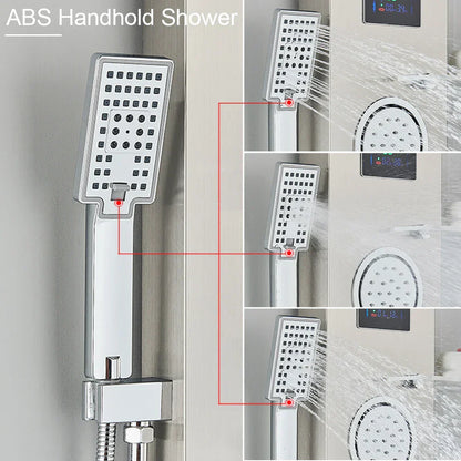 DecorBites™ Brushed LED Light Shower Faucet SPA Massage Shower Column Waterfall Panel