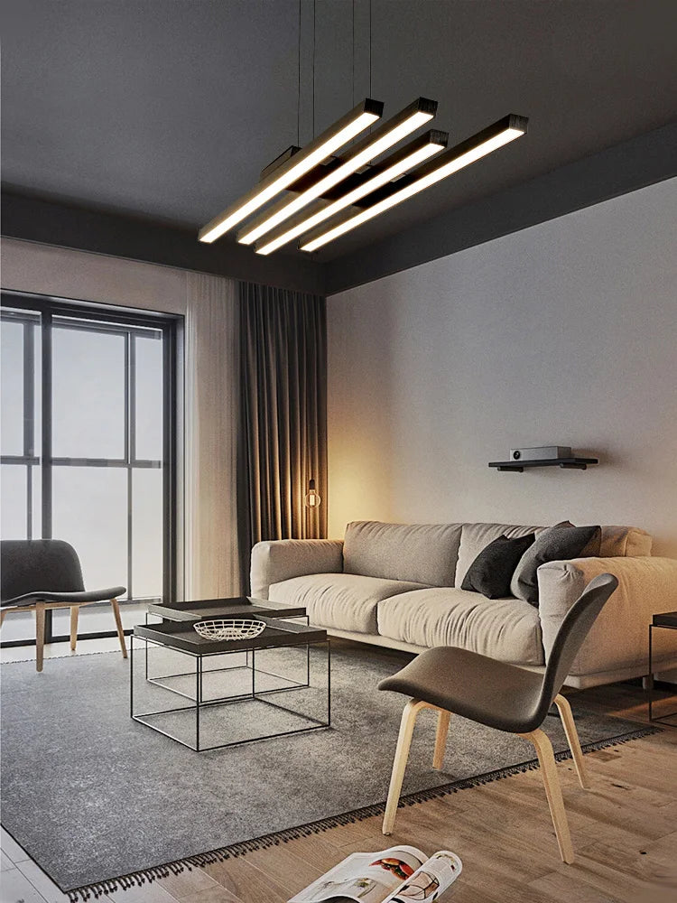 DecorBites™ Black Nordic Chandelier LED Light Minimalist Designer Style Bar Living Room
