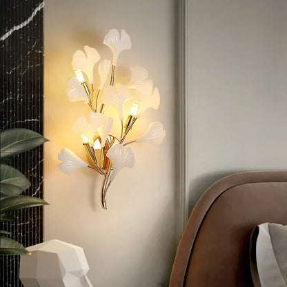 DecorBites™ Ginkgo Leaf Wall Lamp: Modern Luxury for Bedroom, Living Room & Corridor