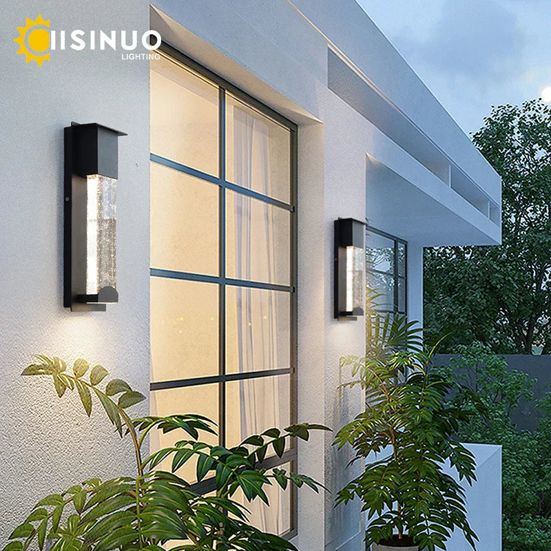 DecorBites™ Crystal Outdoor LED Wall Light with PIR Motion Sensor, IP65 Waterproof Sconce Luminare