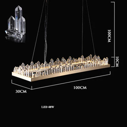™ Golden Crystal LED Chandelier for Modern Dining Room