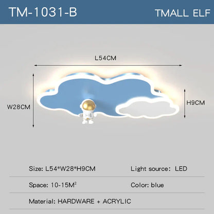 DecorBites™ Kids Space Theme Ceiling Lamp - Astronaut & Airplane Design for Bedroom