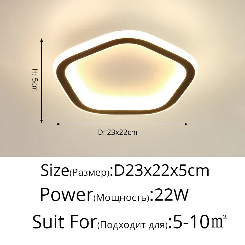 DecorBites™ Black Led Ceiling Light for Home Entryway - Modern Balcony Indoor Lamp