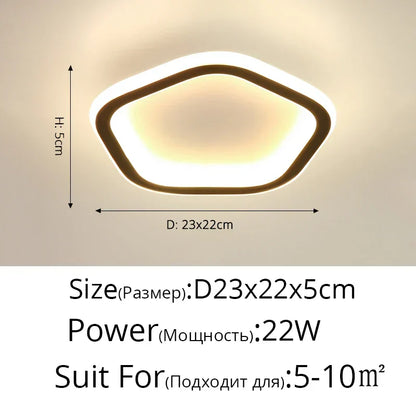 DecorBites™ Black Led Ceiling Light for Home Entryway - Modern Balcony Indoor Lamp