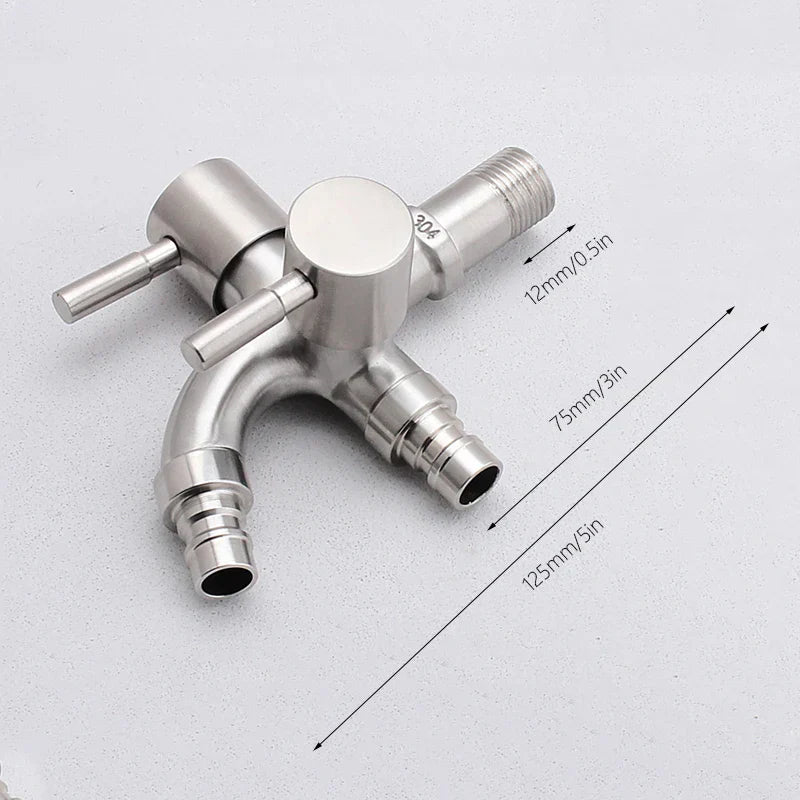 DecorBites™ Double Faucet Wall Mount Mop Faucet for Outdoor and Kitchen Use
