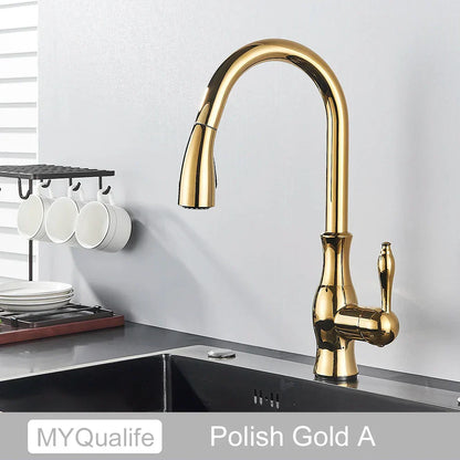 DecorBites™ Black Kitchen Faucet: Single Handle Hot & Cold Mixer with 360 Rotation
