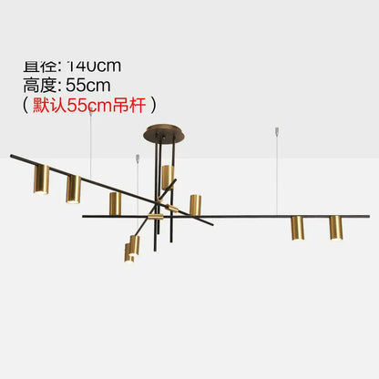 DecorBites™ Black Minimalist Dining Room Chandelier: Modern Nordic Long Lights for Stylish Lighting
