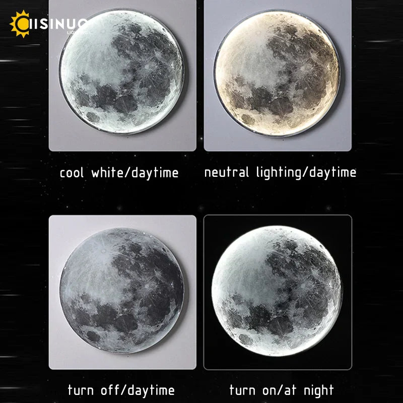 DecorBites™ LED Moon Wall Lamp: Modern Indoor Lighting for Bedroom and Living Room Decor