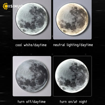 DecorBites™ LED Moon Wall Lamp: Modern Indoor Lighting for Bedroom and Living Room Decor