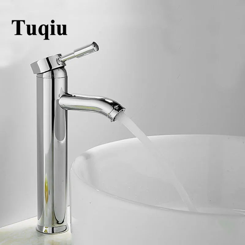 DecorBites™ Black Single Handle Luxury Bathroom Faucet Switch Mixer Taps for Wash Basin