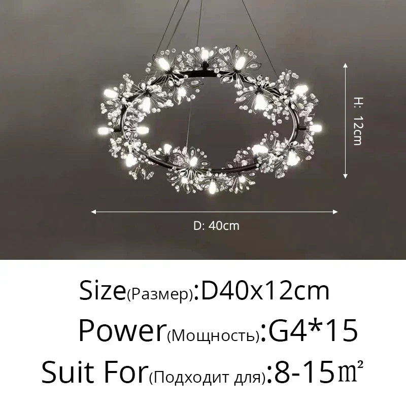 DecorBites™ Dandelion Flower Chandelier LED Lamp for Living Room Bedroom Restaurant Bouquet Decor