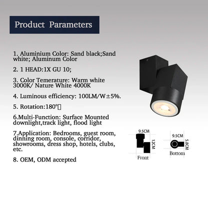 DecorBites™ 5W Adjustable Angle Downlight Chrome/White/Black Surface Mount Warm/Natural White