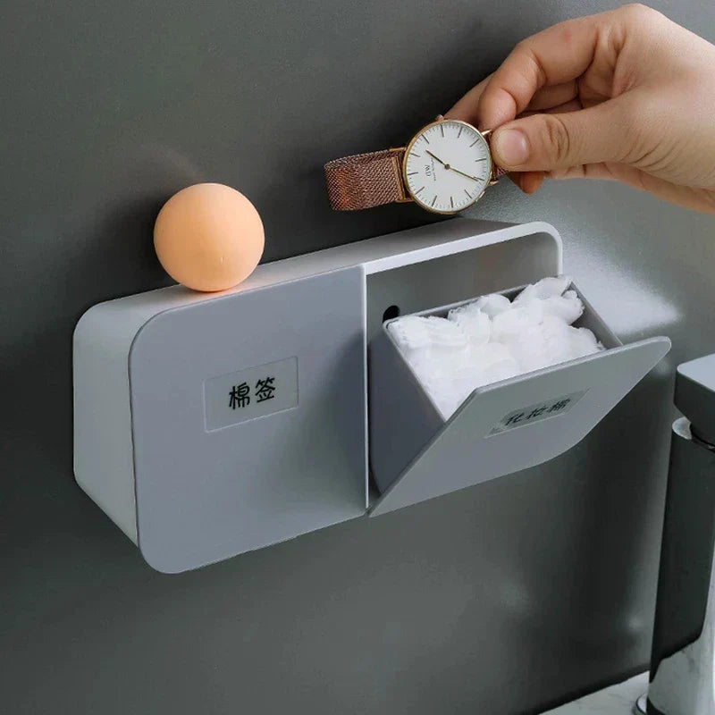 DecorBites™ Cotton Swab & Pad Holder: Bathroom Organizer & Cosmetic Container