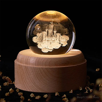 DecorBites™ Crystal Ball Night Light USB Music Box Universe Globe 3D Lamp