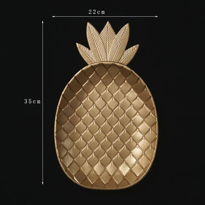 DecorBites™ Gold Leaf Plate: Luxury Decorative Tray for Jewelry, Candy, Fruit & Trinkets