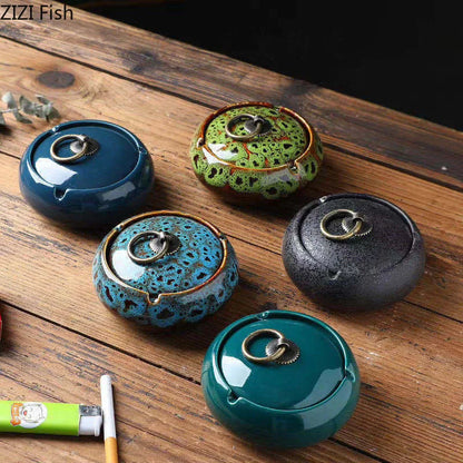 DecorBites™ Glazed Porcelain Ashtray: Stylish Desk Decoration & Gift for Boyfriend