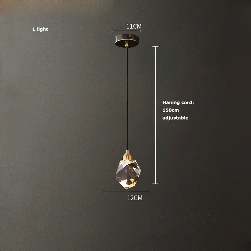 DecorBites™ Crystal Copper Chandelier Lighting for Dinning Room