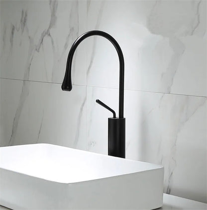 DecorBites™ Black Gold Basin Faucet - Swivel Kitchen Sink Water Crane with Hot and Cold Handles