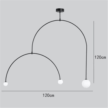 DecorBites™ Iron Balance Chandelier: Scandinavian Post-Modern Living Room Pendant Lamp