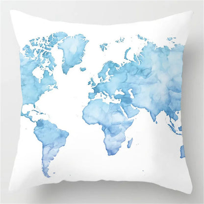 DecorBites™ Blue Geometric Marble Stripe Line Pillowcases for Car Sofa Decor