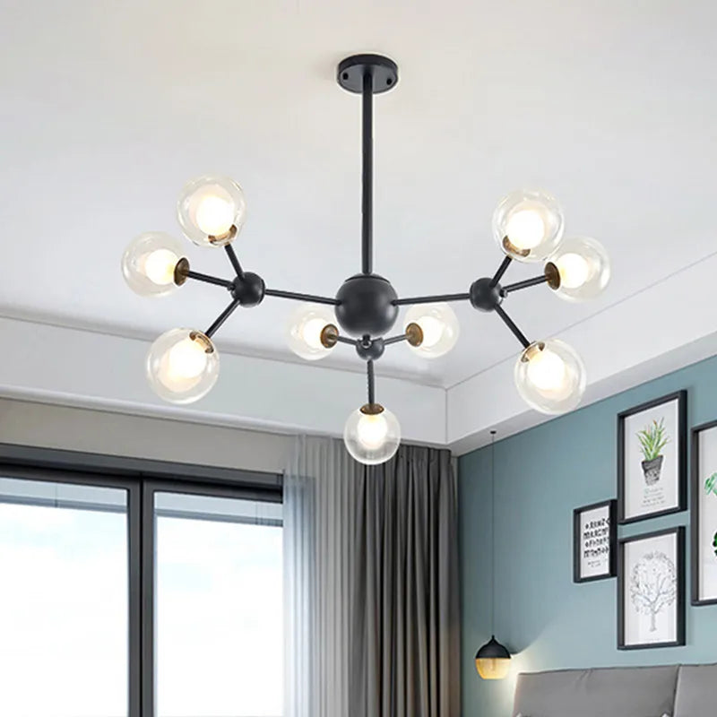 DecorBites™ Black Postmodern Sputnik Chandelier for Dining Room and Home Decor