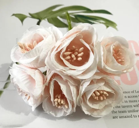DecorBites™ Artificial Peony Tea Rose Camellia Silk Flowers for Home Garden Wedding