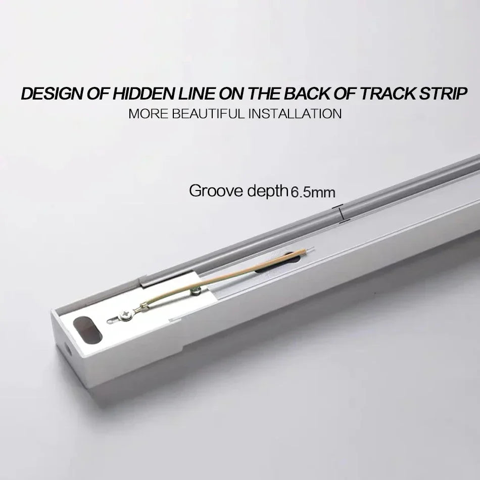 DecorBites™ 1m Black White Aluminum 2-Wire Connector Track Rail Spotlight Fitting