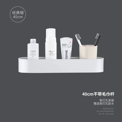 DecorBites™ Aluminum Bathroom Shelf with Towel Bar for Bath/Shower Organization