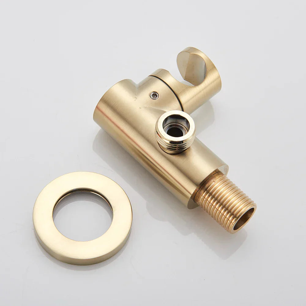 DecorBites™ Brushed Gold Rainfall Shower Set with Single Handle Mixer and Embedded Box