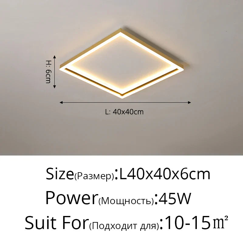 DecorBites™ LED Minimalist Chandelier in Black/Golden Finish for Living Room and Bedroom