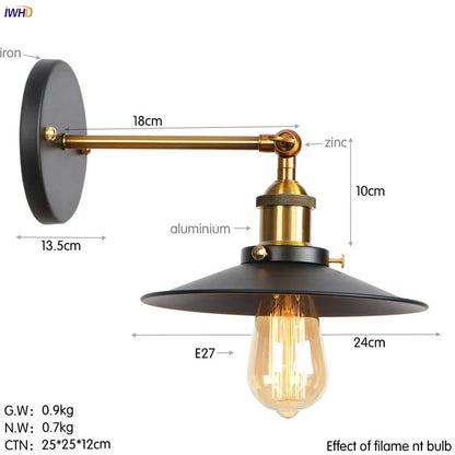 DecorBites™ Antique Gold Rustic LED Wall Light for Home Decor