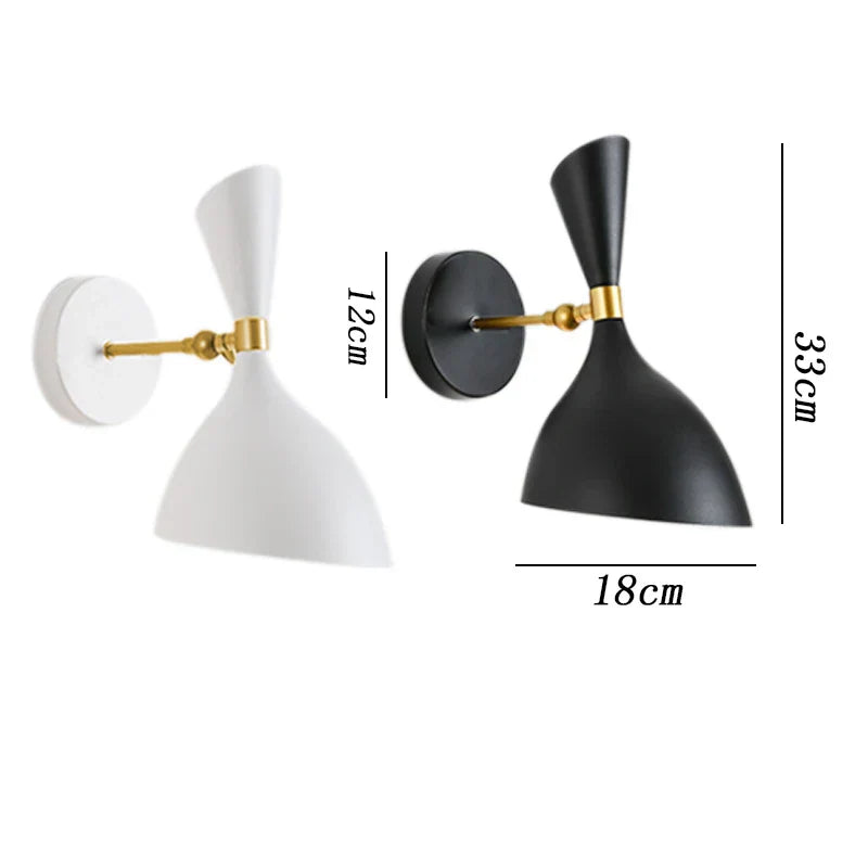 DecorBites™ Black White Nordic Wall Lamps with Switch, Modern Industrial Decor Light for Living Room