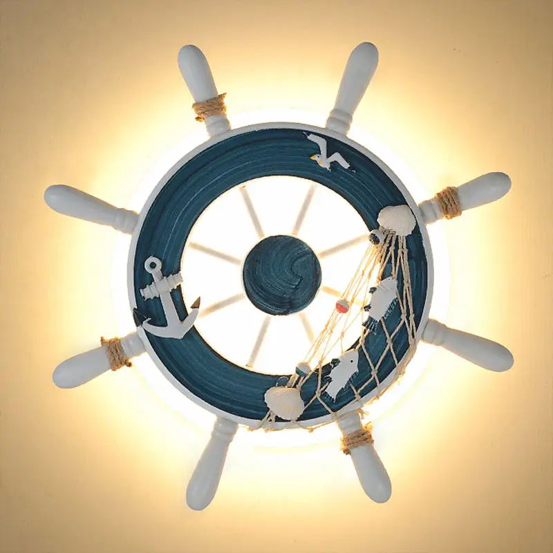 ™ Kids LED Ship Rudder Wall Light - Mediterranean Decor Ocean Theme