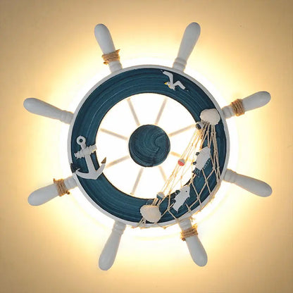 ™ Kids LED Ship Rudder Wall Light - Mediterranean Decor Ocean Theme