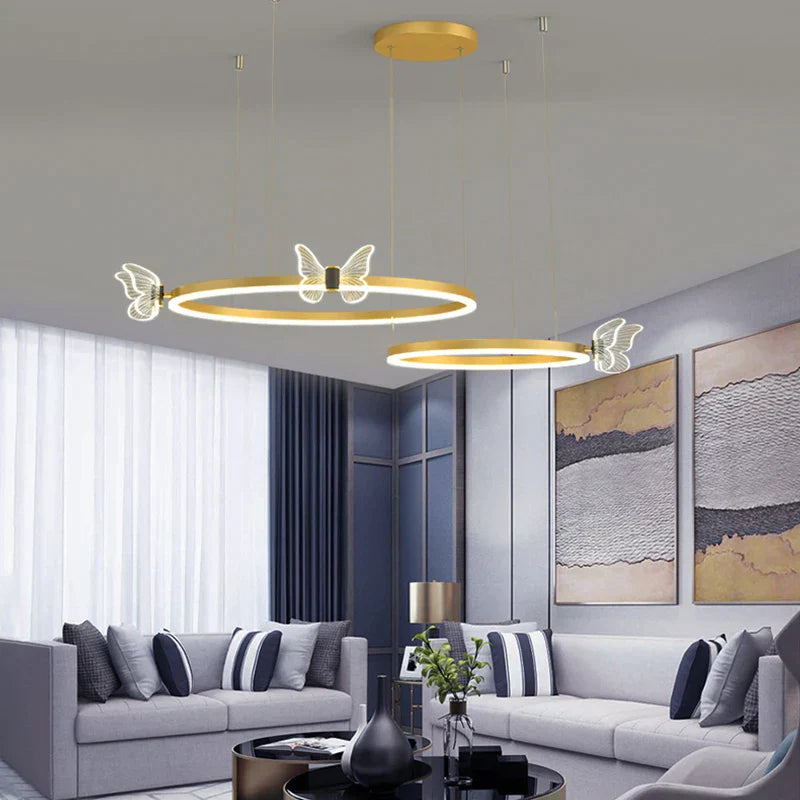 DecorBites™ Butterfly Crystal Chandelier: Modern Nordic Light Luxury for Living Room, Dining Room, Bedroom