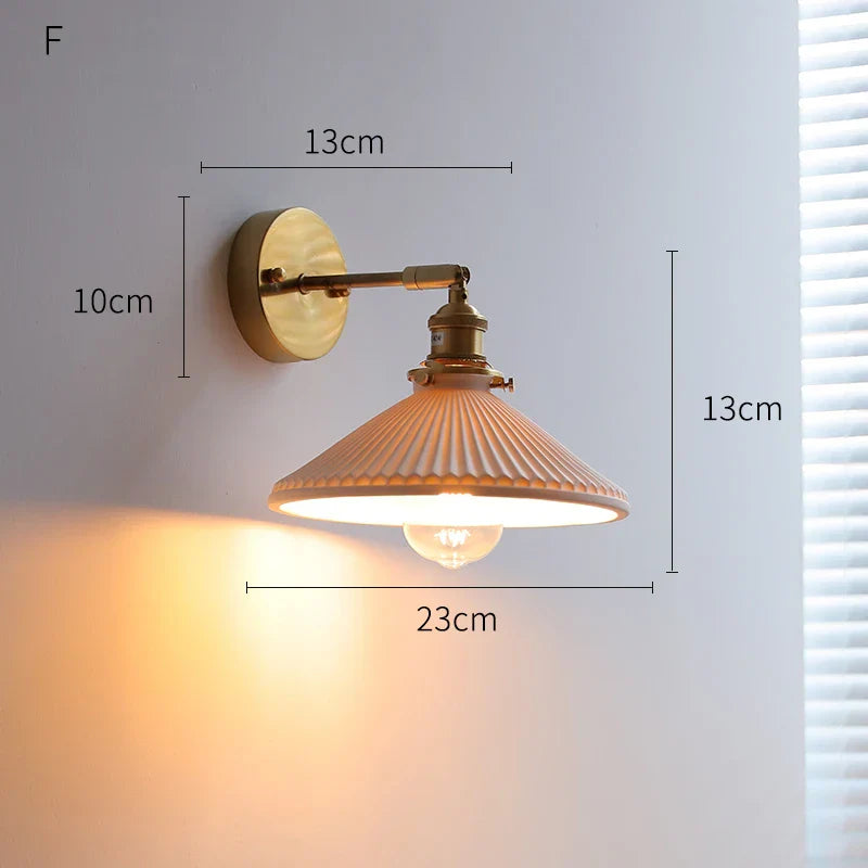 DecorBites™ LED Ceramic Wall Sconce with Knob Switch for Bedroom Bathroom Mirror Lighting