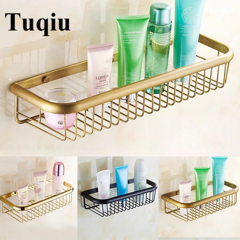 ™ Gold Brass Bathroom Shelf with Soap Holder 30cm/45cm