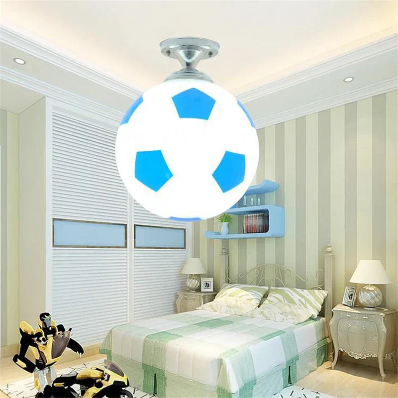 DecorBites™ LED Soccer Ball Ceiling Light for Boys Room, Indoor Lighting Fixture