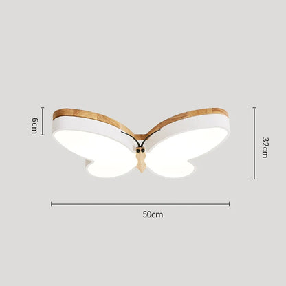 DecorBites™ LED Butterfly Chandelier Modern Wood Ceiling Light for Kids Room