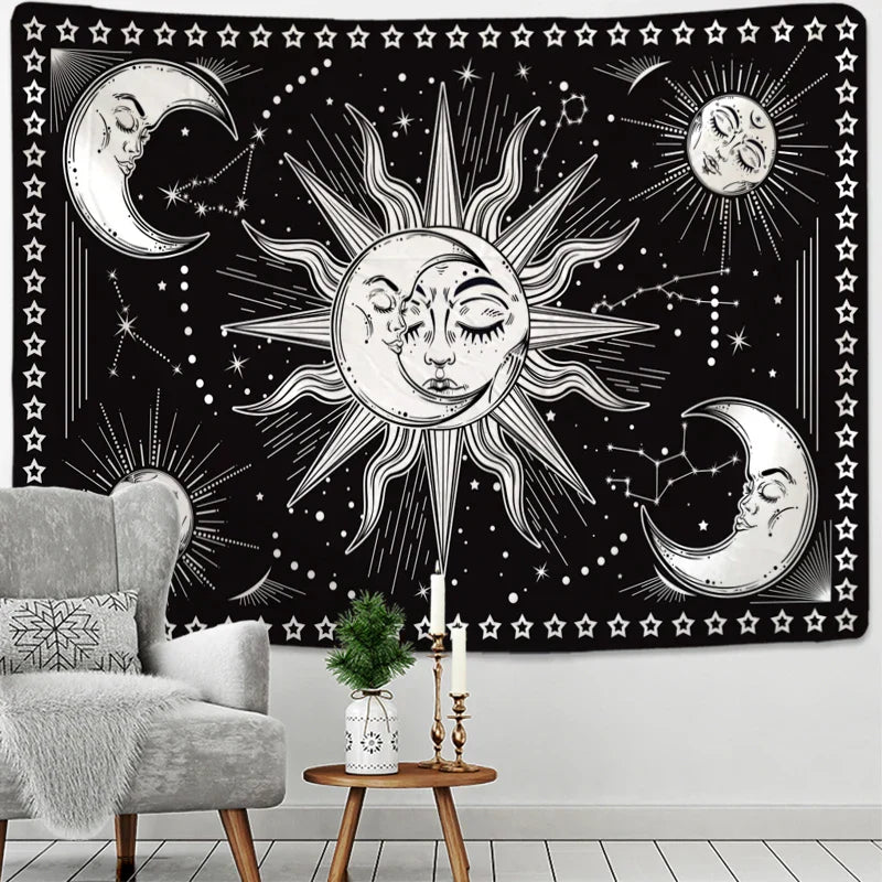 DecorBites™ Celestial Mandala Hippie Tapestry Wall Hanging Dorm Decor