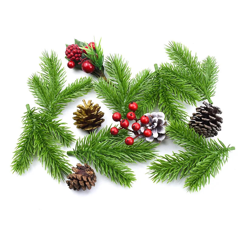 DecorBites™ Artificial Pine Needle Plants for Christmas Decor and DIY Wreaths
