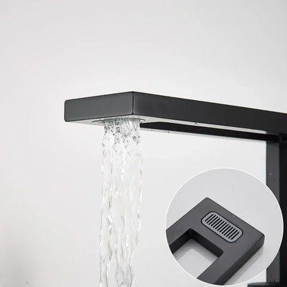 DecorBites™ Black Basin Faucet: Brass Bathroom Mixer for Vessel Sink, Cold Hot Water