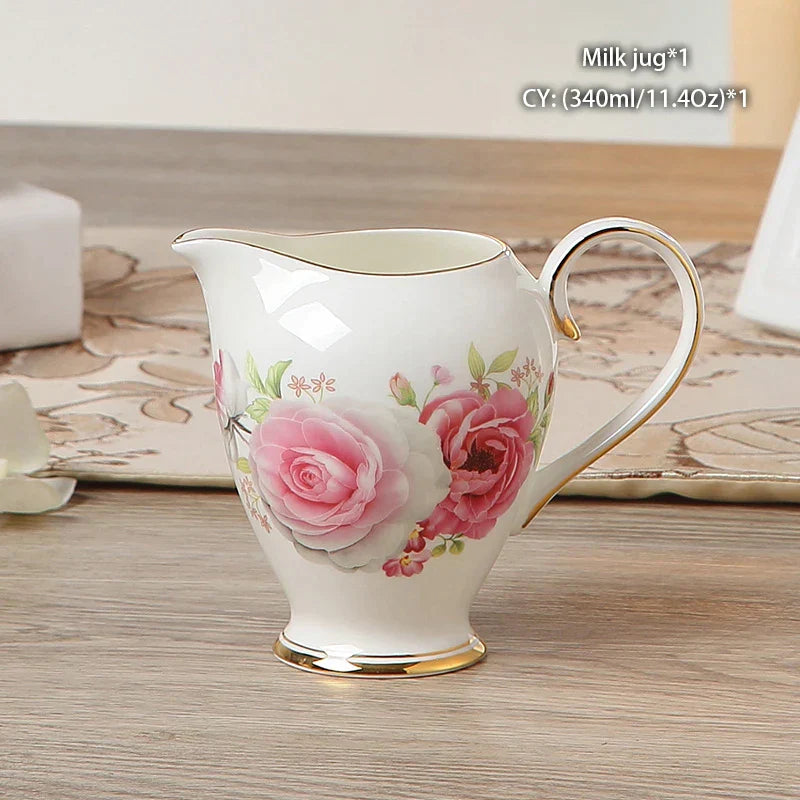 DecorBites™ Bone China Milk Jug: Elegant Ceramic Creamer for Tea, Coffee, Espresso