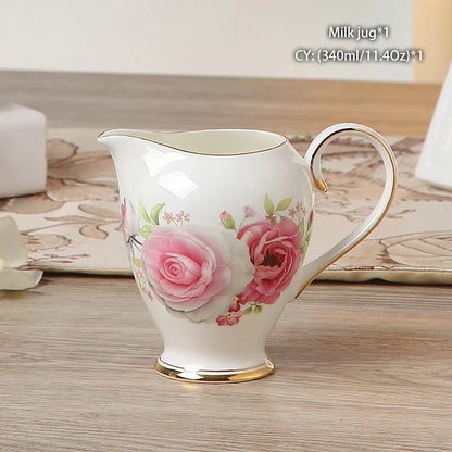 DecorBites™ Bone China Milk Jug: Elegant Ceramic Creamer for Tea, Coffee, Espresso