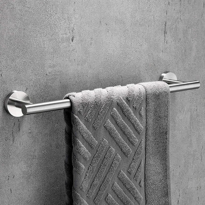 DecorBites™ Black Stainless Steel Bathroom Set: Robe Hook, Towel Rail, Shelf, Tissue Holder