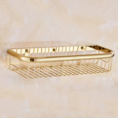 ™ Gold Brass Bathroom Shelf with Soap Holder 30cm/45cm