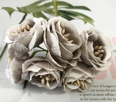 DecorBites™ Artificial Peony Tea Rose Camellia Silk Flowers for Home Garden Wedding