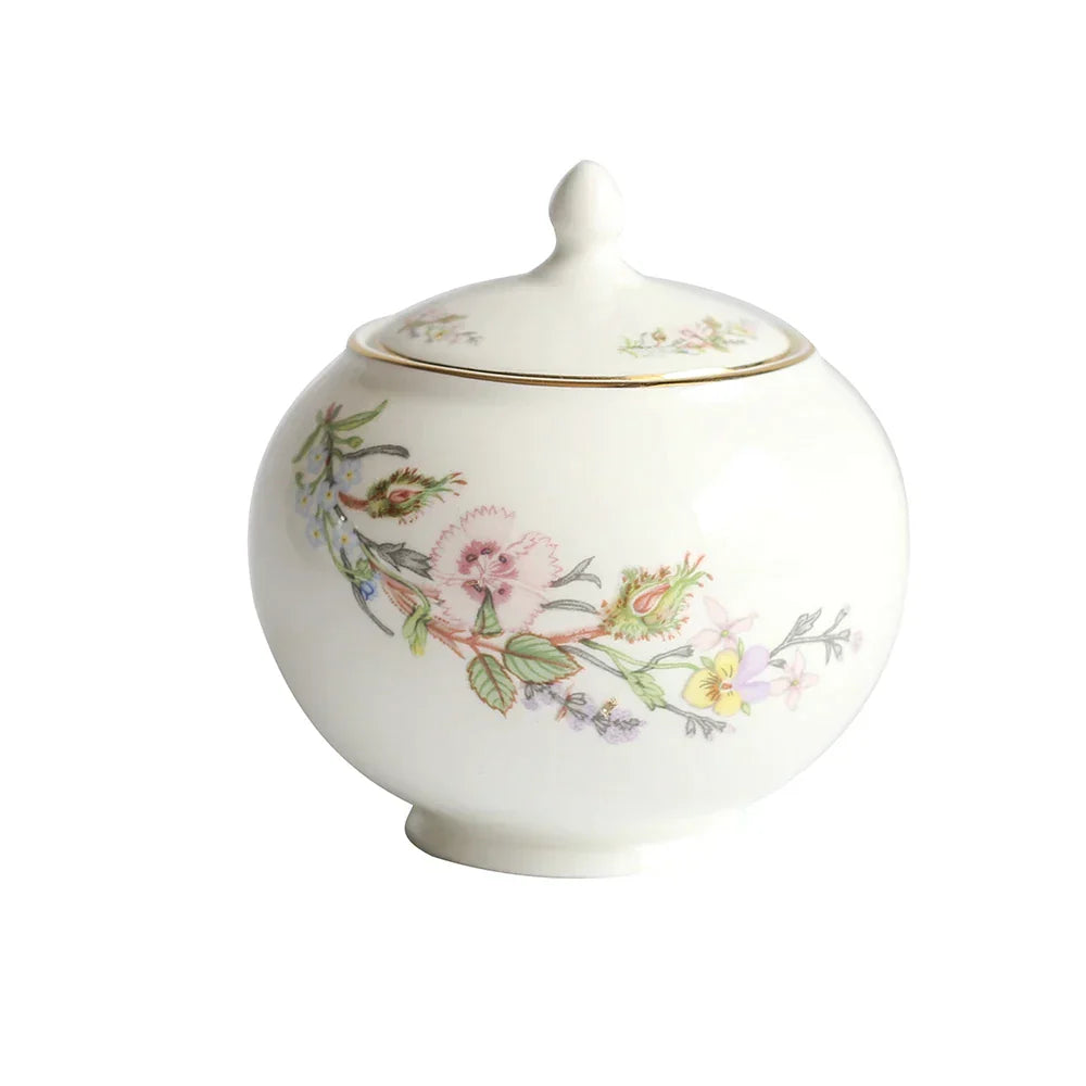 DecorBites™ Bone China Tea Set: Teapot, Teacup, Saucer, Fruit Plate, Tray, Mugs & Tableware
