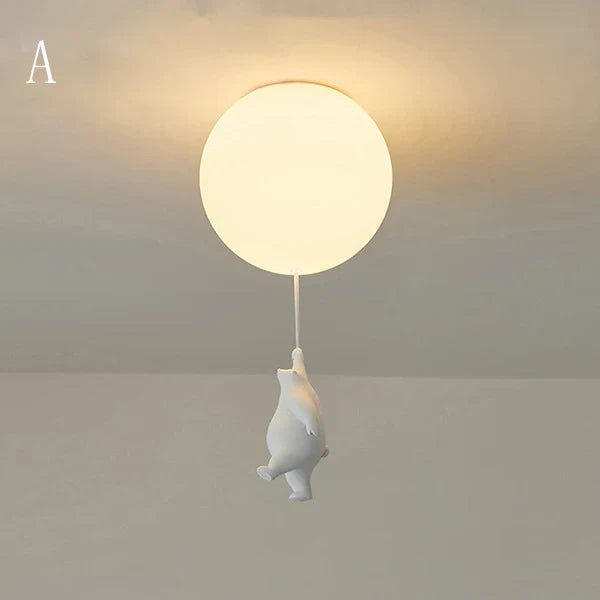 DecorBites™ Cartoon Bear Ceiling Light for Kids' Rooms, LED Fixture Bedroom Decor