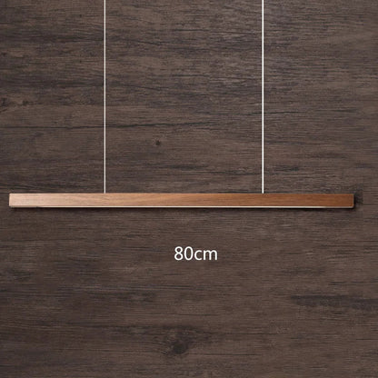 DecorBites™ Black Walnut Log Strip Pendant Light for Dining Room, Office, and Bar